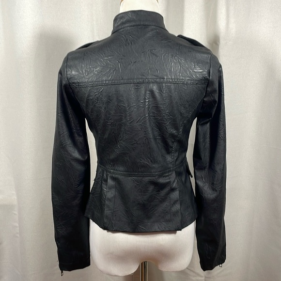 Ashly textured vegan leather Military Jacket - Picture 8 of 13